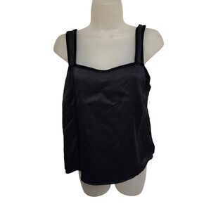 Vintagr 90s Silk‎ Assets Diane von Furstenberg Silk Cami Velvet Trim Tank Top S